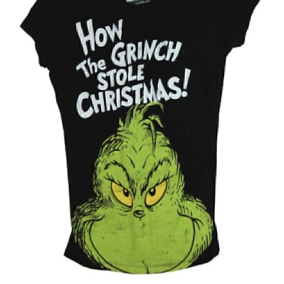 DR. SEUSS Tee Shirt Size L Kids Cartoon Grinch Who Stole Christmas - Picture 1 of 6